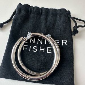 Jennifer Fisher 3” Silver Hoops wa CLIP ONs